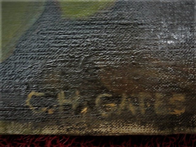 Niet of onleesbaar gesigneerd - Groot 1946 gesigneerd Amerikaans olieverf "Moestuin met Sla" kopen? Bied vanaf 1!