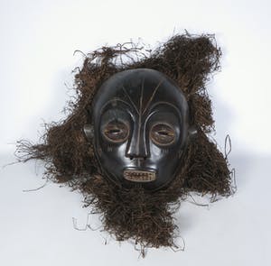 Boa - Houten masker met raffiahaar kopen? Bied vanaf 1!