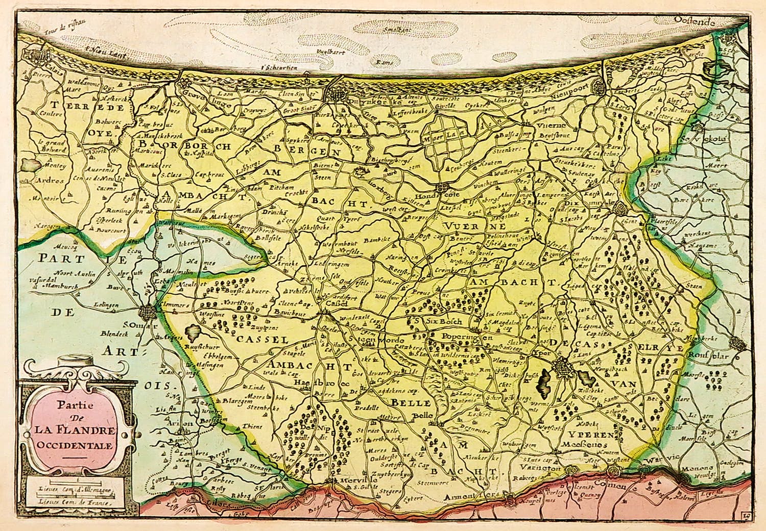 Daniel de Lafeuille - Handgekleurde gravure, Partie de la Flandre Occidentale kopen? Bied vanaf 1!