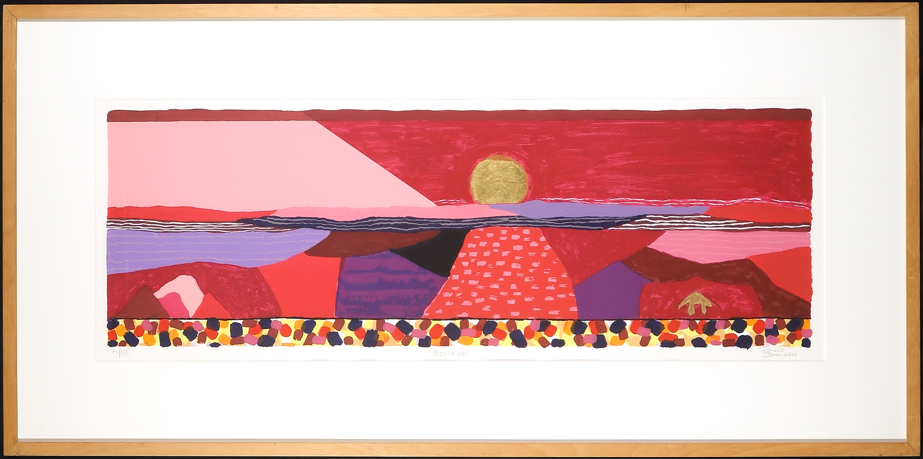 Ronald Boonacker - Zeefdruk, Bonaire - Ingelijst verkocht voor € 35!