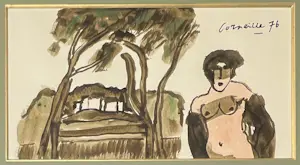 Corneille - Gesigneerde aquarel: Een Italiaanse zomer, 1976. kopen? Bied vanaf 2800!
