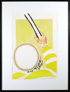 Roger Raveel - Litho, Greep op de leegte van een stok - Ingelijst verkocht voor € 800!