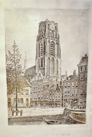 Marius Johannes Janssen - Rotterdam, Bagijnenstraat en St Laurenstoren 051-MJ kopen? Bied vanaf 38!