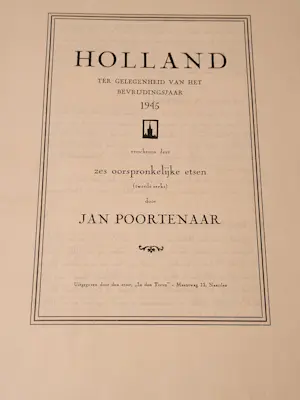 Jan Poortenaar - Holland, Tweede Reeks, Zes Etsen Ter Gelegenheid Van Het Bevrijdingsjaar 1945 kaufen? Bieten Sie von 50!