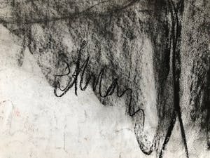 Ton Etman - zittend naakt in zwartkrijt kopen? Bied vanaf 1!