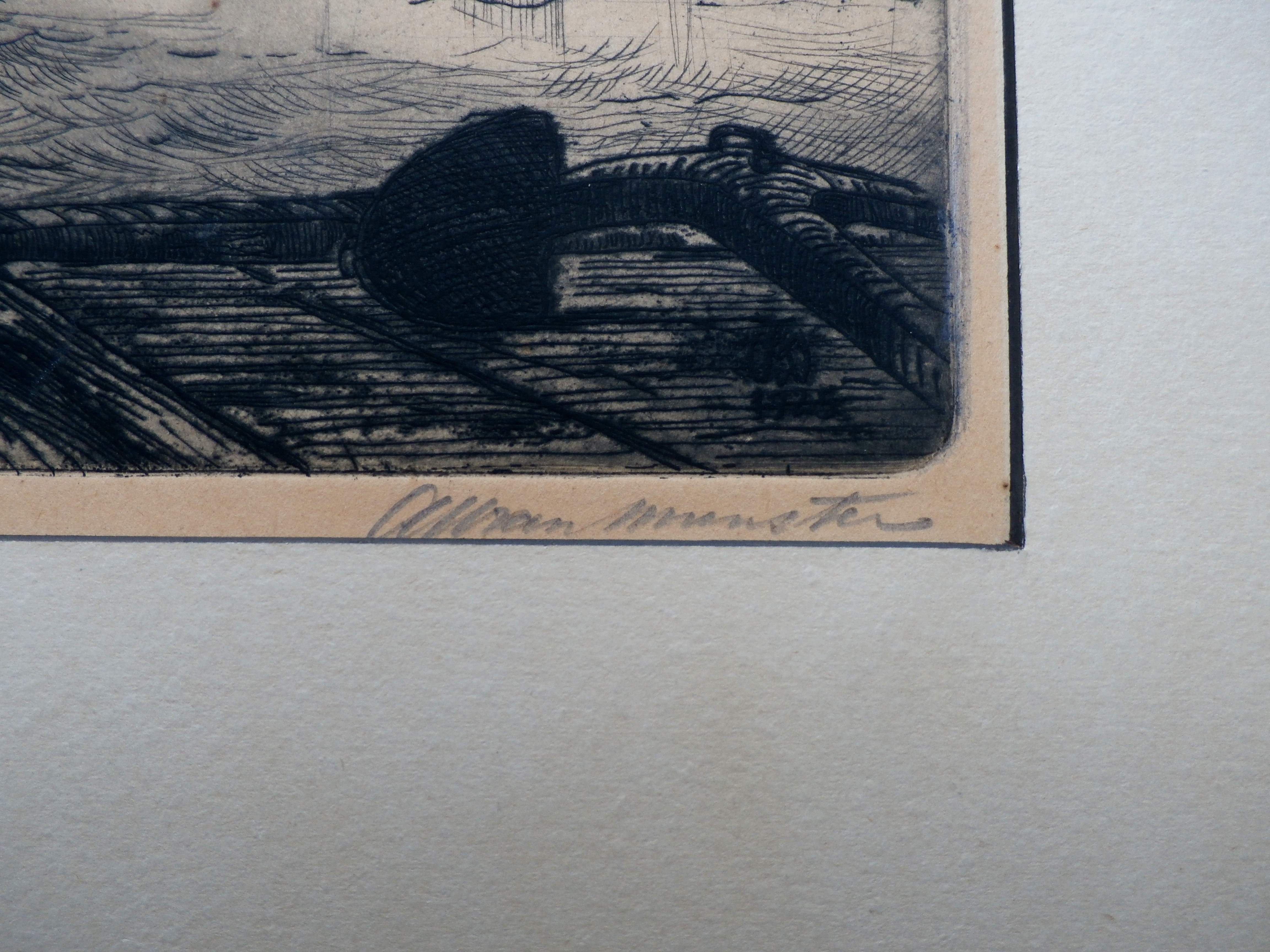 A.W. van Munster - ets - Maasbruggen Rotterdam - 1925 kopen? Bied vanaf 25!