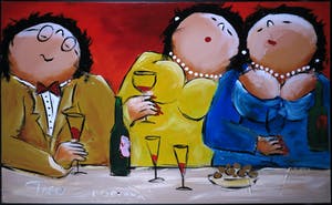 Theo Broeren - Acryl op doek, Een Feestje - Ingelijst (Groot) kopen? Bied vanaf 100!