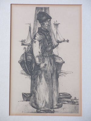 Willem van den Berg - Volendammer visser - Litho kopen? Bied vanaf 1!