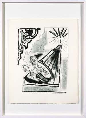 Lucebert - Litho uit het portfolio Fantasia - Ingelijst verkocht voor € 1!