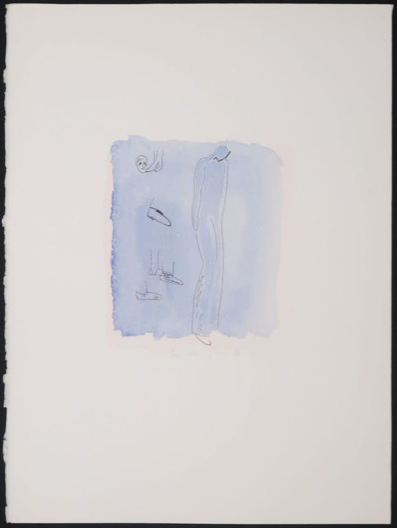 Arie van Geest - Arie van Geest: Aquarel en Pen, Z.T. Figuur in blauw kopen? Bied vanaf 1!