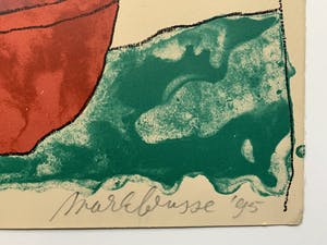 Mark Brusse - kleurenzeefdruk - 'De rode kom' - 1995 (Zie conditie) kopen? Bied vanaf 1!