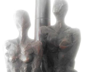 Brons (Onbekend) - man en vrouw voor pilaar kopen? Bied vanaf 129!