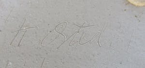 Niet of onleesbaar gesigneerd - Hugo Onsted - Grote kunst keramische schotel kopen? Bied vanaf 1!