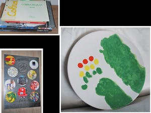 Jef Diederen - Bord Ø 34 cm +7 Cobra boeken +affiche met zeefdruk Corneille Lindström e.a. kopen? Bied vanaf 60!