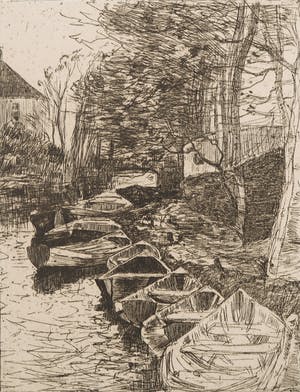 Willem de Zwart - Ets, Z.T. Boten kopen? Bied vanaf 20!