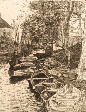 Willem de Zwart - Ets, Z.T. Boten verkocht voor € 20!