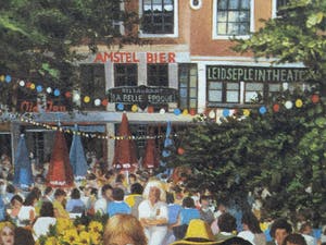 Zeljko Premerl - Ingelijste litho , Het Leidseplein vroeger…. – ca. 1980 kopen? Bied vanaf 1!