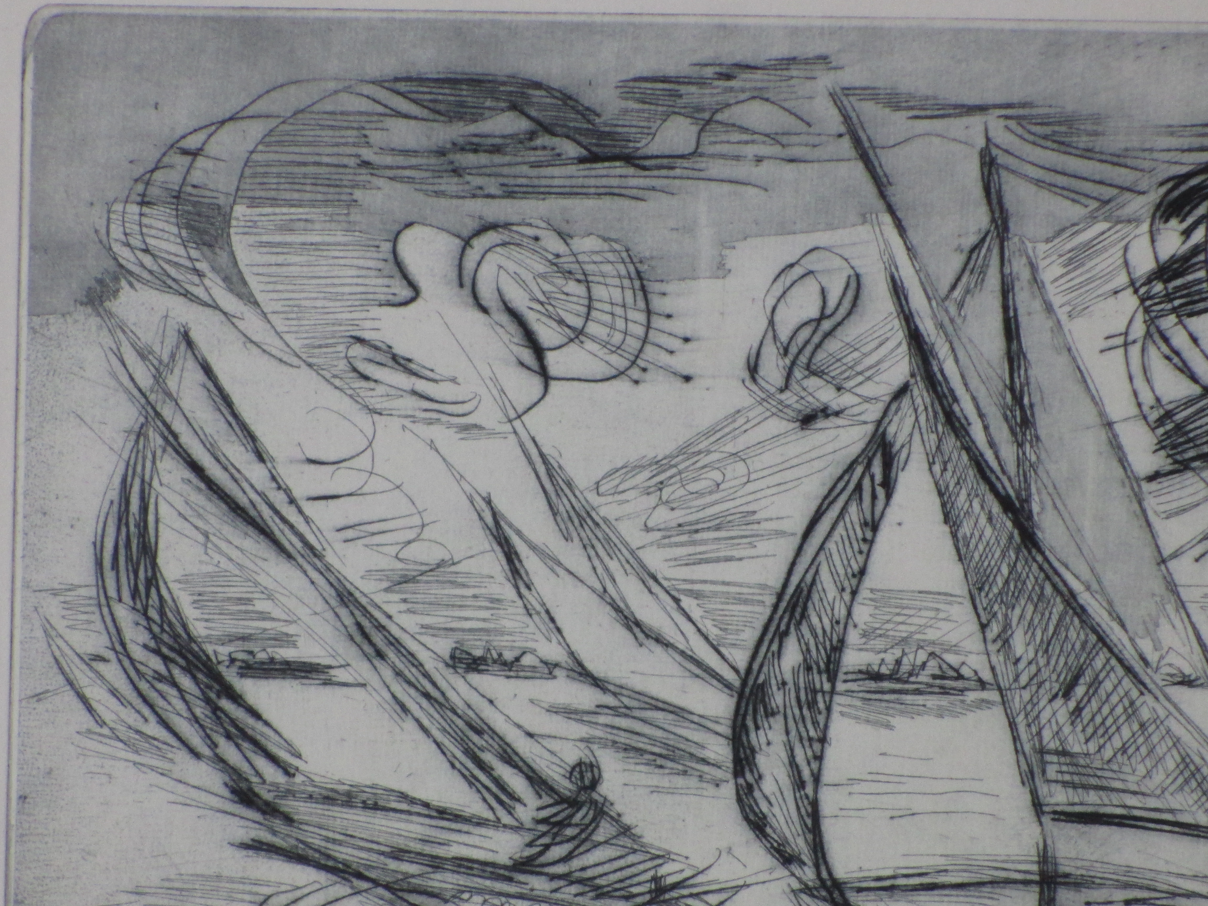 Niet of onleesbaar gesigneerd - Zeilboten op de plas - Ets kopen? Bied vanaf 1!