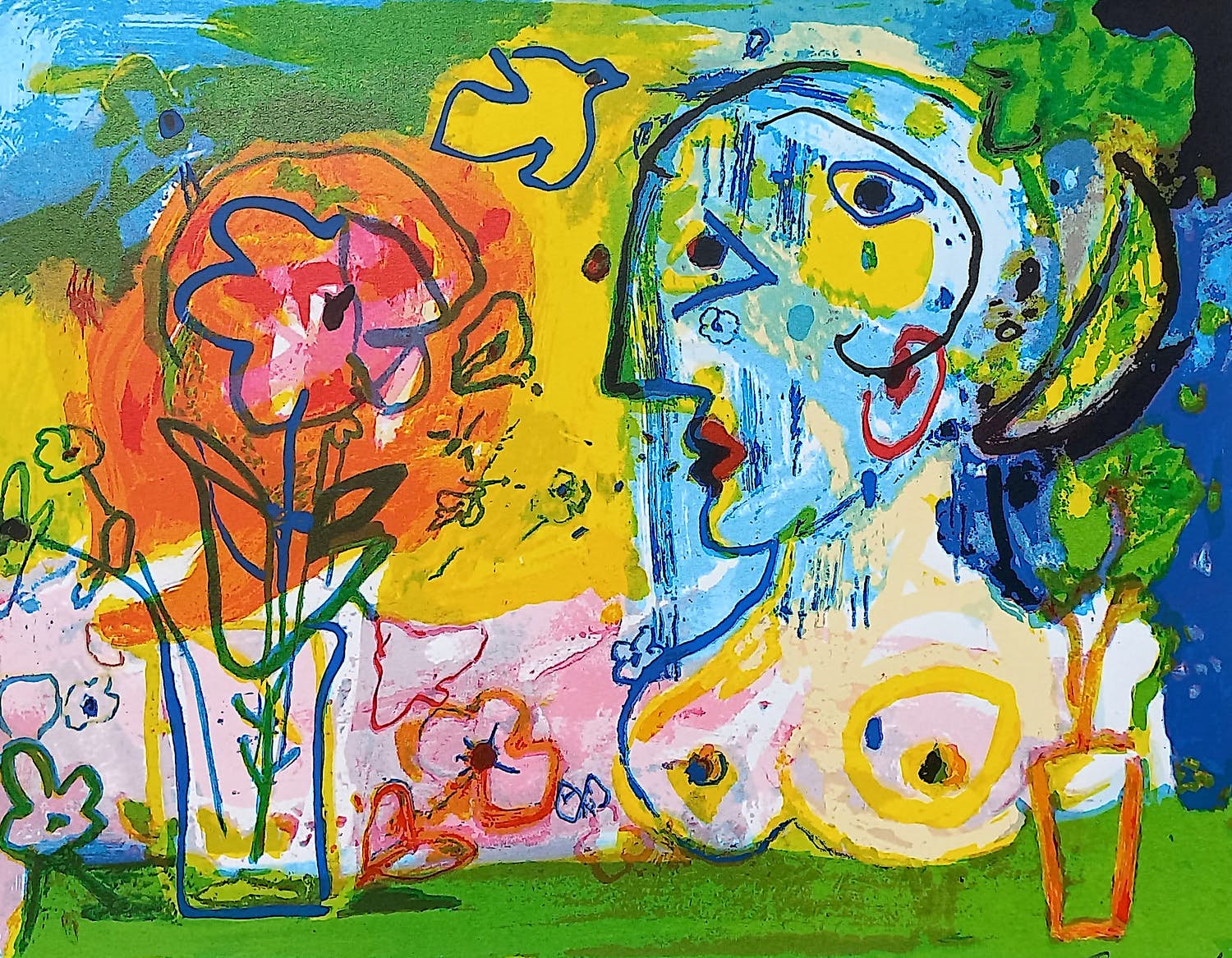 Hans Truijen - Bloemen voor Gea, 14-kleuren zeefdruk verkocht voor € 1!