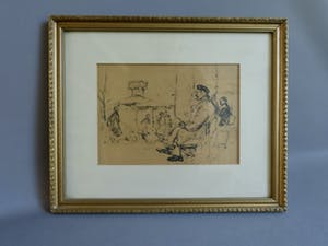 Cor Noltee - (1903-1967) Inkttekening - 'In het park' - kopen? Bied vanaf 100!