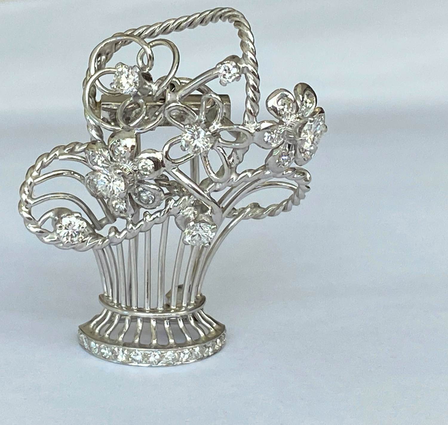 Platina/Gouden Latere Art Deco Broche/Hanger met Diamanten kopen? Bied vanaf 900!