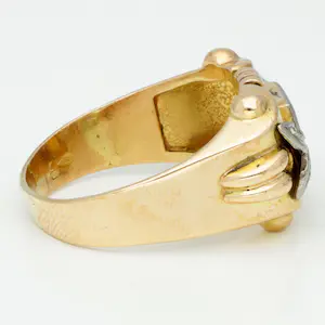 Bi color gouden tankring bezet met een briljant geslepen diamant van ca. 0.15 ct kopen? Bied vanaf 390!