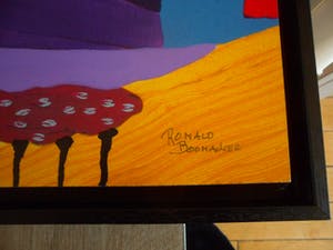 Ronald Boonacker - met Acrylverf opgehoogde Zeefdruk op paneel in fraaie baklijst kopen? Bied vanaf 185!