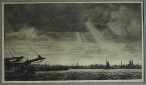 Albert Hemelman - Ets, Het IJ in Amsterdam met het schip “Albertina” kopen? Bied vanaf 35!