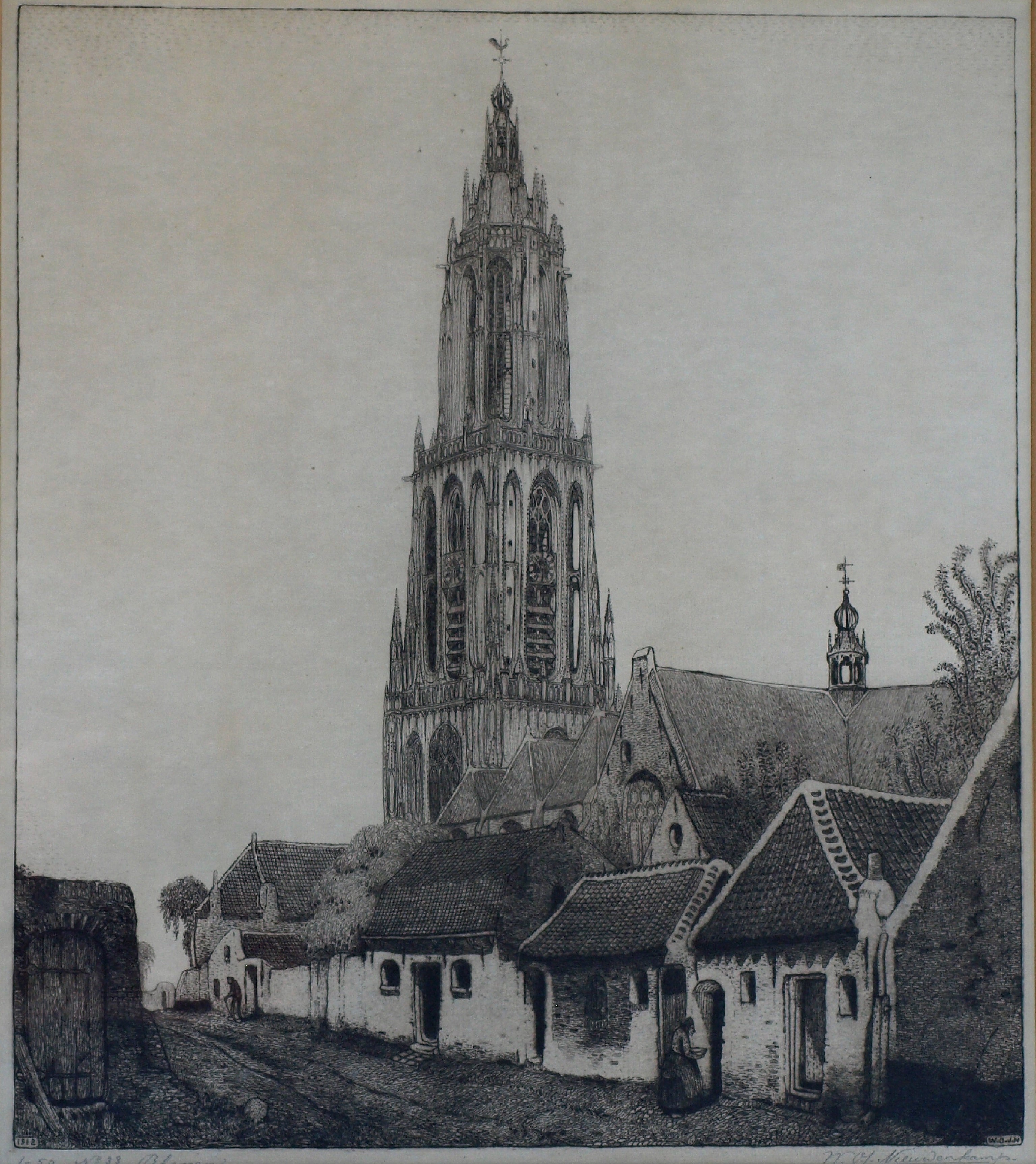 Wijnand Otto Jan Nieuwenkamp - Ets , Rhenen, Cuneratoren – gesigneerd & ingelijst – 1912 verkocht voor € 85!