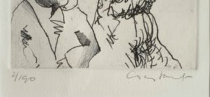 Constant - Twee figuren | Ets | Nieuwe lijst! kopen? Bied vanaf 295!