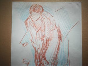 Paul Gabriel Hubert - Schets. Naakt. Staande vrouw. kopen? Bied vanaf 35!