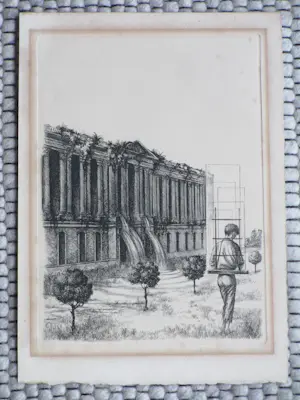 Jean Paul Vroom - Persoon in Arcadisch landschap - Ets kopen? Bied vanaf 50!