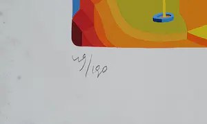 Louis Gans - Zeefdruk: 'Fantasielandschap' kopen? Bied vanaf 45!