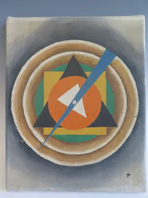 Niet of onleesbaar gesigneerd - Abstracte compositie, gesigneerd met monogram AK kopen? Bied vanaf 1!
