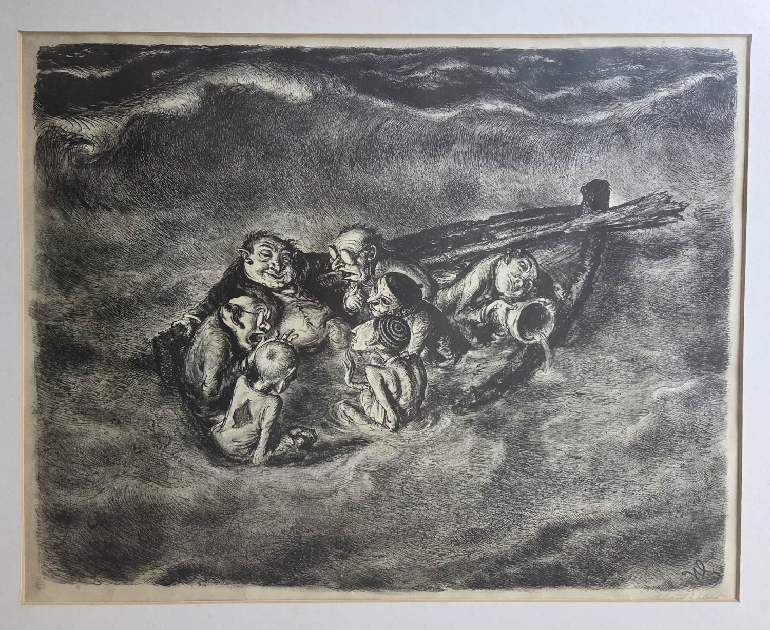 Buy Andreas Paul Weber - Overleg in de boot. Spotprent.? Bid from 99!