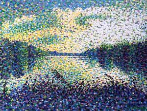 Jack Vissers - Aan het meer - acryl op paneel, ingelijst verkocht voor € 95!