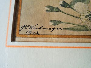 Johan Christiaan Kerkmeijer - Aquarel - Bloemen kopen? Bied vanaf 40!