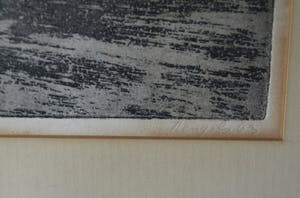 Ber Mengels - Ingelijste ets, Mediterraan mijnlandschap - 1963 kopen? Bied vanaf 35!