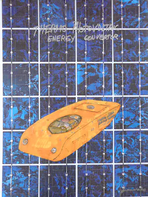 Panamarenko - THERMO PHOTOVOLTAIC ERNERGY CONVERTOR / KUNSTFARDE / 72x53cm / DECORATIEF kaufen? Bieten Sie von 1!