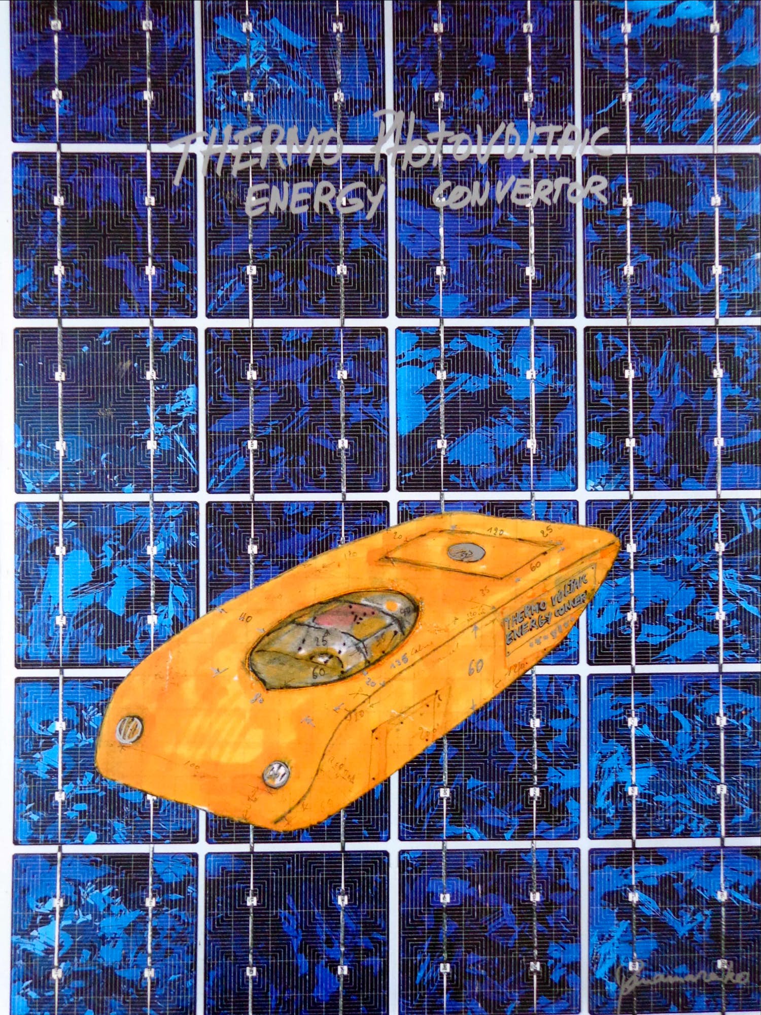 Panamarenko - THERMO PHOTOVOLTAIC ERNERGY CONVERTOR / KUNSTFARDE / 72x53cm / DECORATIEF kopen? Bied vanaf 1!