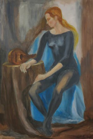 Martin Reisberg - Acryl op doek, Jeune fille kopen? Bied vanaf 1!