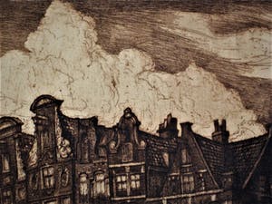 Niet of onleesbaar gesigneerd - Mooie gesigneerde ETS - "Amsterdam aan de Prinsengracht" 1925 gedateerd kopen? Bied vanaf 10!