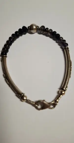 Nieuw mooie zilveren 925 Armband met 16 ronde  gefaseerde  rookkwarts kopen? Bied vanaf 50!