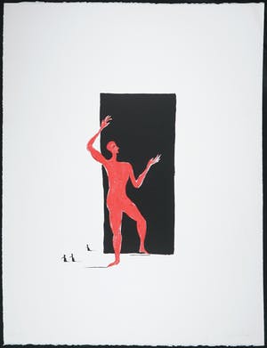 Henk Visch - Litho, Rood figuur kopen? Bied vanaf 100!