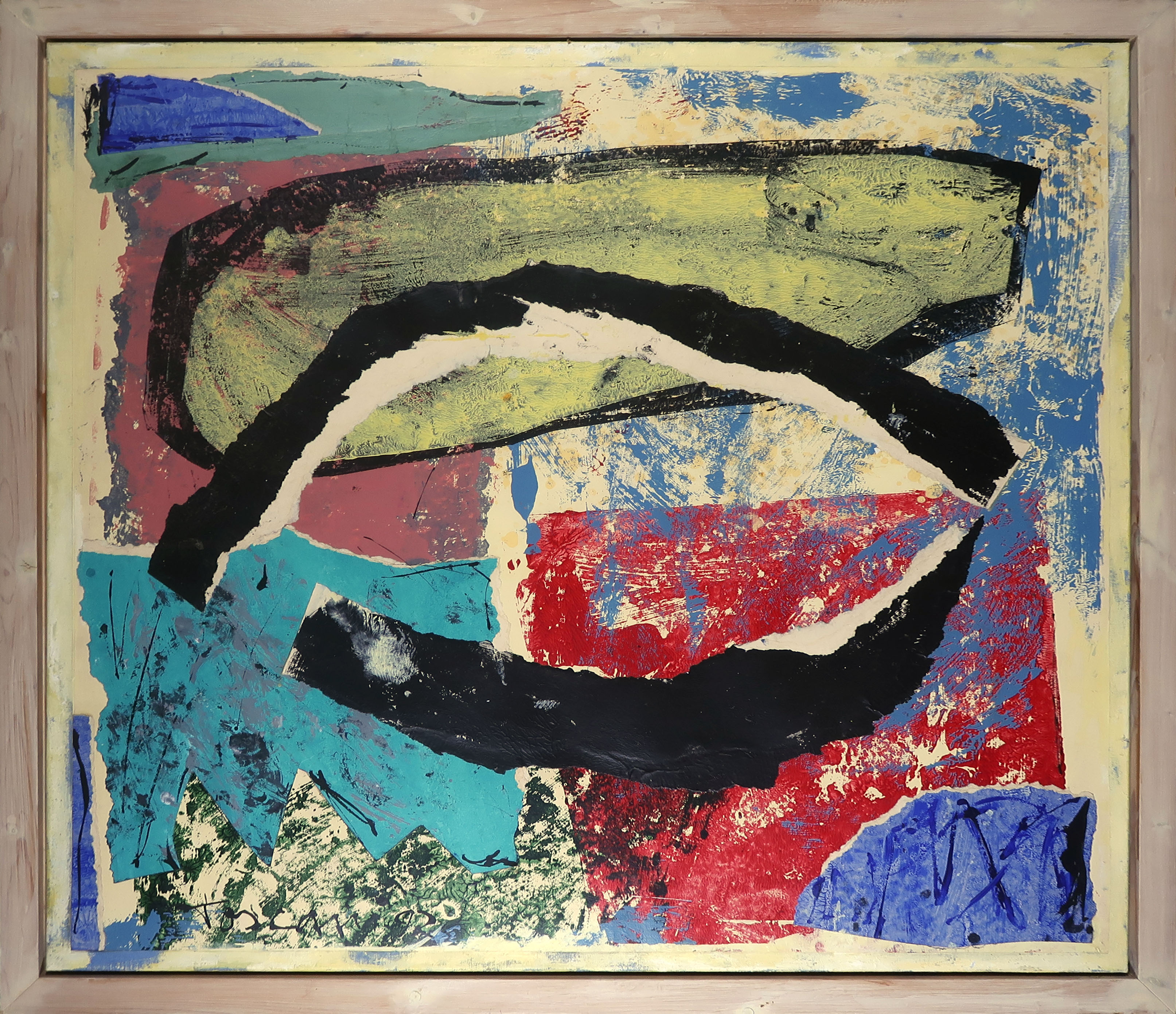 Bep Toscani - Gemengde techniek, o.a. collage, Zonder titel - Ingelijst (Zeer groot) verkocht voor € 150!