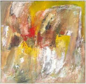 Frans Nicolai - Olieverf op doek, Kleurige abstracte - Ingelijst (Zeer groot) verkocht voor € 140!