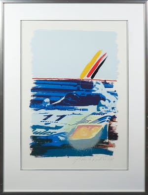 Frank Gude - Litho, Porsche - Ingelijst kopen? Bied vanaf 1!