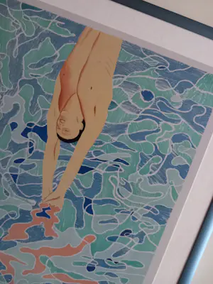 David Hockney - The Diver – Gesigneerd door Mark Spitz kopen? Bied vanaf 160!
