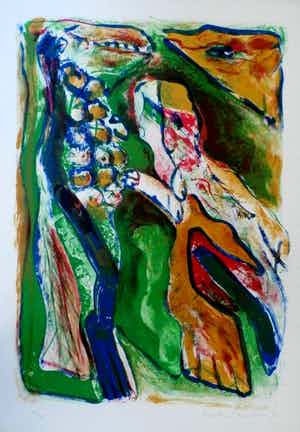 Martin Engelman - Kleurenlitho: 'Rendez-vous Au Jardin Zoologique' - 1973 verkocht voor € 45!