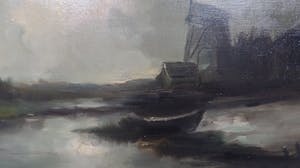 Niet of onleesbaar gesigneerd - Landschap met Molen - Olieverf kopen? Bied vanaf 1!